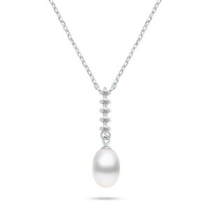 Brilio Silver Překrásný stříbrný náhrdelník s pravou perlou NCL130W obraz