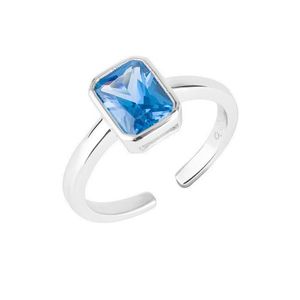 Preciosa Nádherný otevřený prsten s modrým zirkonem Preciosa Blueberry Candy 5406 68 56 mm obraz