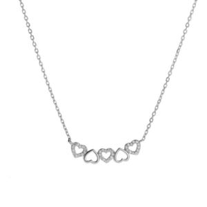 AGAIN Jewelry Srdíčkový náhrdelník ze stříbra AJNA0029 obraz
