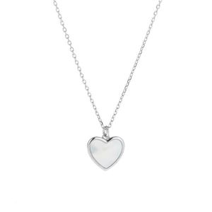 AGAIN Jewelry Něžný stříbrný náhrdelník Srdce s perletí AJNA0031 (řetízek, přívěsek) obraz