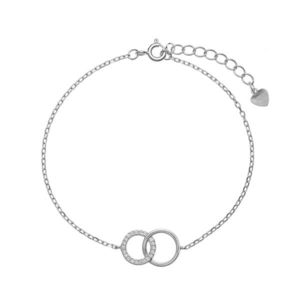 AGAIN Jewelry Stříbrný náramek s propojenými kroužky AJNR0003 obraz