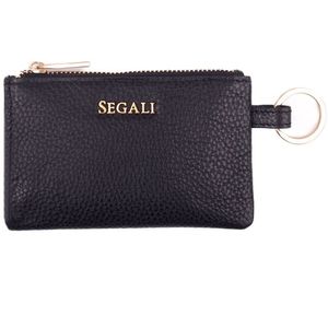 SEGALI Kožená klíčenka-mini peněženka 50524 Black obraz