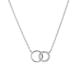 AGAIN Jewelry Stříbrný náhrdelník Propojené kroužky AJNA0013 obraz