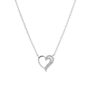 AGAIN Jewelry Něžný stříbrný náhrdelník Srdce AJNA0015 (řetízek, přívěsek) obraz