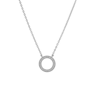 AGAIN Jewelry Třpytivý stříbrný náhrdelník Kroužek AJNA0019 obraz