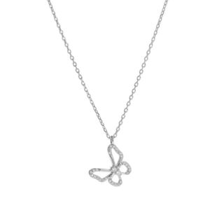 AGAIN Jewelry Krásný stříbrný náhrdelník s motýlkem AJNA0028 obraz