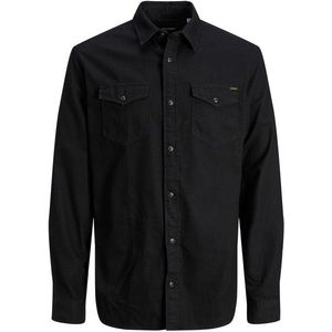 Jack&Jones Pánská košile JJESHERIDAN Slim Fit 12138115 Black Denim S obraz