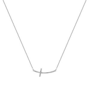 Brilio Silver Jemný stříbrný náhrdelník Křížek se zirkony NCL22W obraz