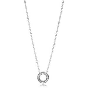 Pandora Stříbrný náhrdelník s třpytivým přívěskem 397436CZ-45 (řetízek, přívěsek) obraz