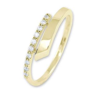 Brilio Něžný dámský prsten ze žlutého zlata s krystaly 229 001 00857 53 mm obraz