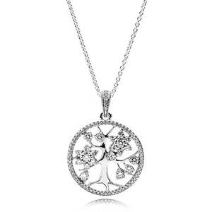 Pandora Stříbrný náhrdelník Rodokmen 390384CZ-80 (řetízek, přívěsek) obraz