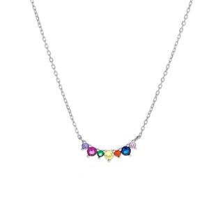 AGAIN Jewelry Stříbrný náhrdelník s barevnými zirkony AJNA0003 obraz