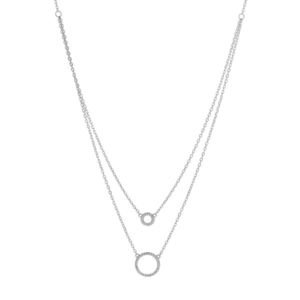 AGAIN Jewelry Dvojitý stříbrný náhrdelník s kroužky AJNA0030 obraz