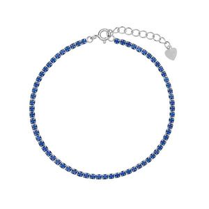 AGAIN Jewelry Tenisový stříbrný náramek s modrými kubickými zirkony AJNR0002 obraz