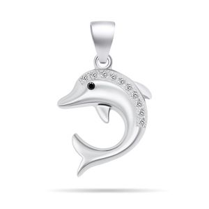 Brilio Silver Roztomilý stříbrný přívěsek se zirkony Delfín PT104W obraz