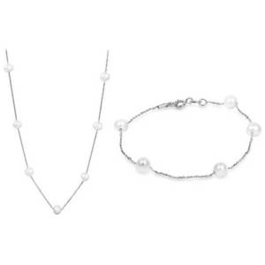 JwL Luxury Pearls Zvýhodněná perlová souprava šperků JL0353 a JL0355 (náramek, náhrdelník) obraz