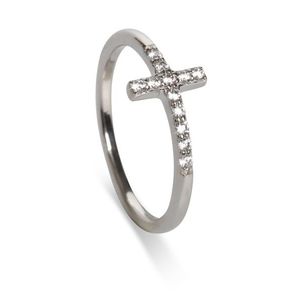 Oliver Weber Slušivý stříbrný prsten s křížkem Sanctuary 63342 57 mm obraz