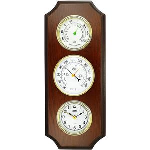 MPM Quality Nástěnné dřevěné hodiny s barometrem a teploměrem E06P.3976.50 obraz