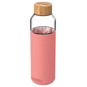 Skleněná lahev na vodu Flow, 660ml, Quokka, pink botanical obraz