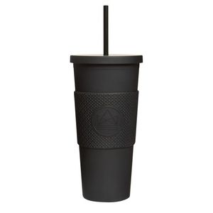 Pohár na pití s brčkem, 625ml, Neon Kactus, černý obraz