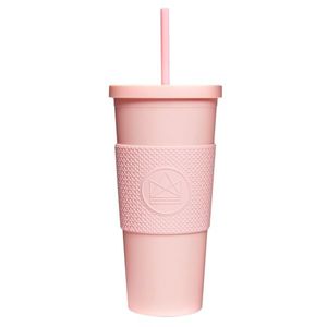 Pohár na pití s brčkem, 625ml, Neon Kactus, růžový obraz