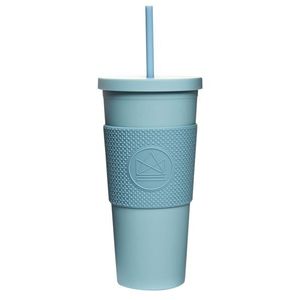 Pohár na pití s brčkem, 625ml, Neon Kactus, modrý obraz