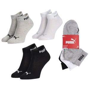 Sada tří párů ponožek v černé, bílé a světle šedé barvě Puma Quarter - Pánské obraz