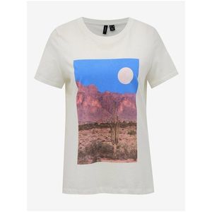 Bílé tričko s potiskem VERO MODA Desert obraz