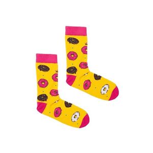 Kabak Unisex ponožky vzorované donuty žluté obraz