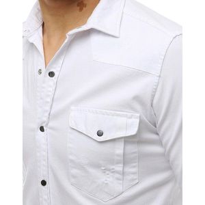 Bílé pánské tričko s dlouhým rukávem DX1926 obraz