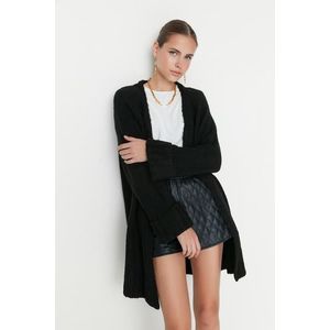 Trendyol Black Wide Fit Soft Textured Knitwear Cardigan obraz