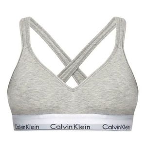 Světle šedá žíhaná podprsenka Calvin Klein Underwear obraz