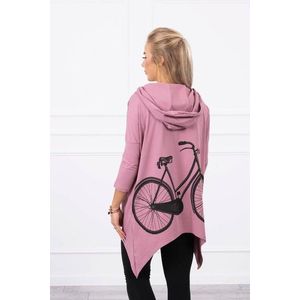 Mikina s cyklistickým potiskem tmavě růžová obraz
