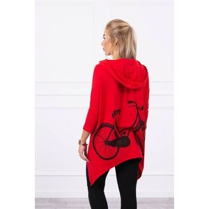 Mikina s cyklistickým potiskem červená obraz