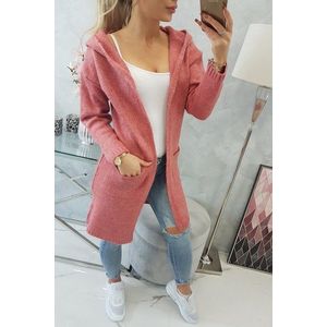 Obyčejný svetr s kapucí a kapsami světle růžové barvy obraz