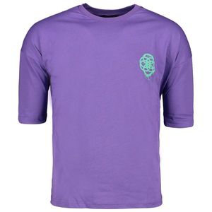 Trendyol Purple Oversize/Wide Cut Short Sleeve Geometric Printed 100% Cotton T-shirt obraz