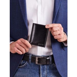 Černá pánská kožená peněženka bez zapínání obraz