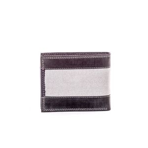 Černá kožená peněženka pro muže s látkovým modulem obraz