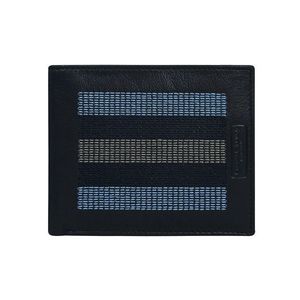 Tmavě modrá kožená peněženka s prošíváním obraz