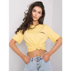 Žluté dámské tričko s výšivkou obraz