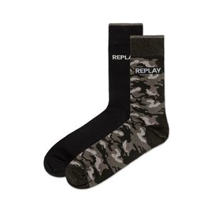 Sada dvou párů v šedé a černé barvě ponožek Replay obraz