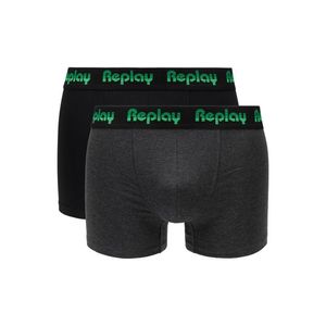Replay Boxerky Boxer Style 5 Jacquard Logo 2Pcs Box - Black/D G Mel/Gre - Pánské obraz