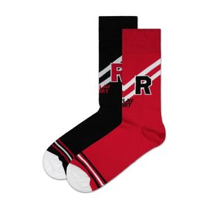 Sada dvou párů ponožek v černé a červené barvě Replay obraz