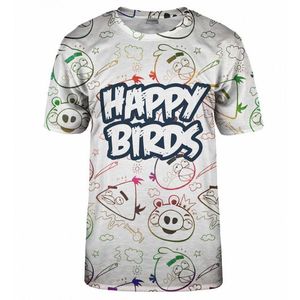 Bittersweet Paris Unisex's Happy Birds T-Shirt Tsh Bsp300 obraz