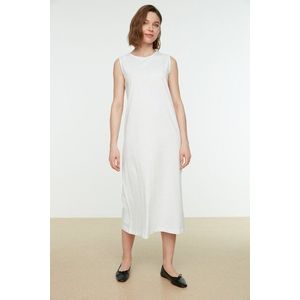 Trendyol Bílé šaty bez rukávů podšívka-spodní prádlo obraz