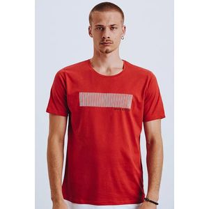 Červené pánské tričko Dstreet s potiskem obraz