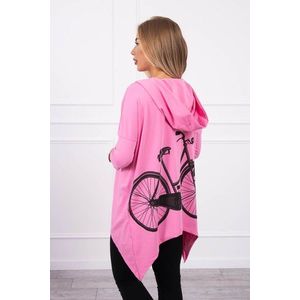 Mikina s cyklistickým potiskem světle růžová obraz