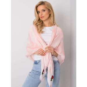 Růžový dámský šátek s barevnými nášivkami obraz