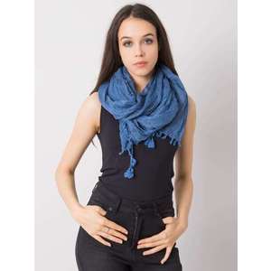 Tmavě modrý dámský šátek s třásněmi obraz