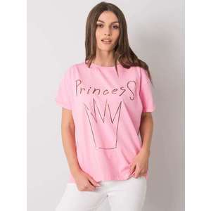 Dámské růžové bavlněné tričko s potiskem obraz